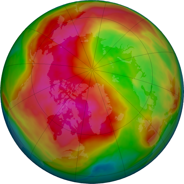 Arctic ozone map for 26 February 2024